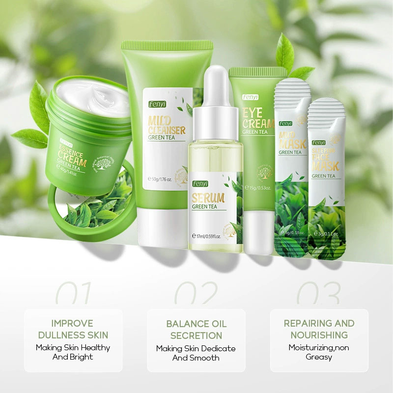 6pcs/box Skin Care Set Green T - Skincare Niacinamide recension och pris